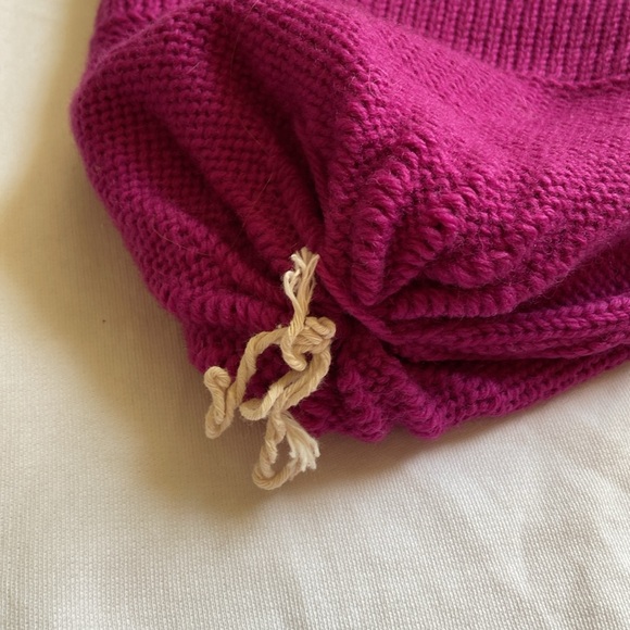 Vintage! Marceau Sports 100% Wool Knit Beanie Purple & Cream Hearts - Picture 4 of 4